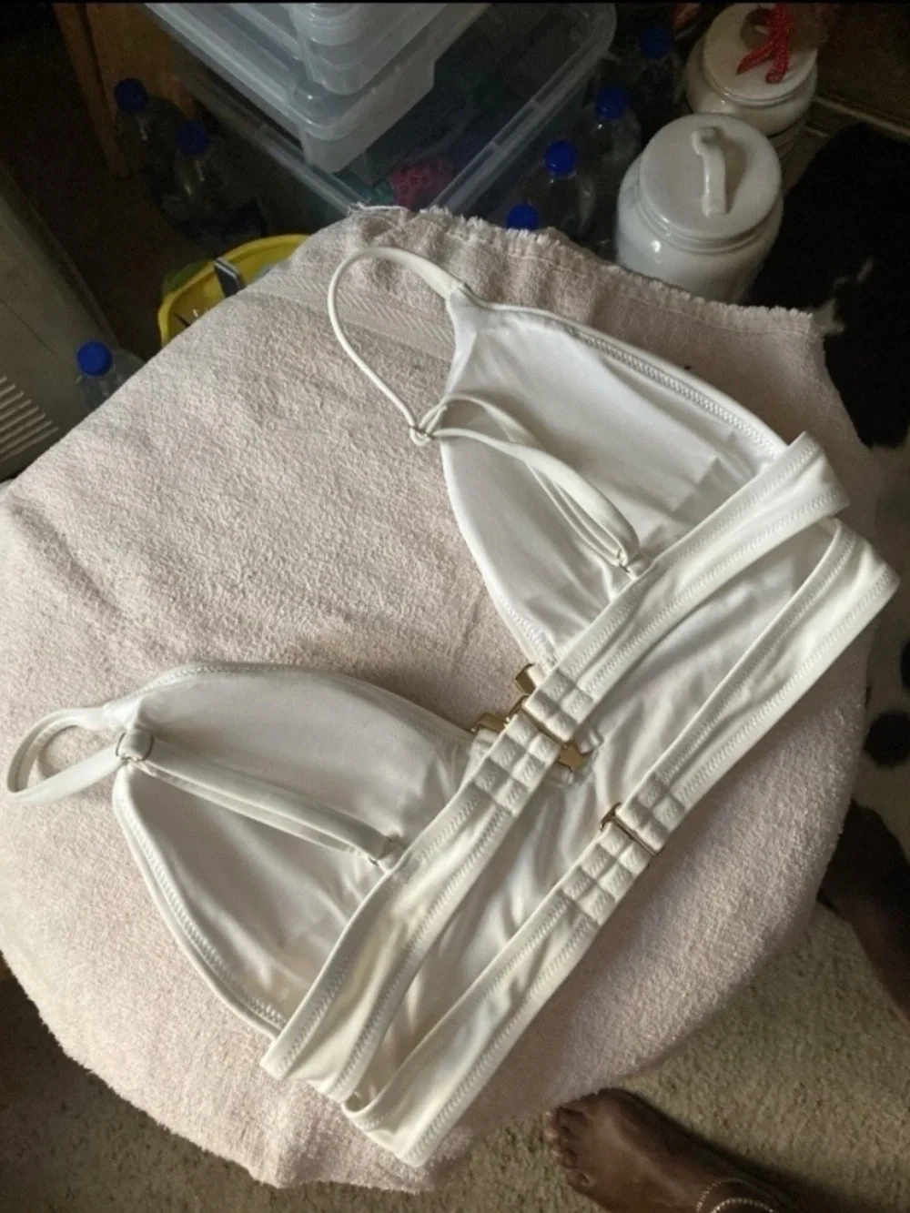 Victoria’s Secret White SWIM TOP V Hardware Hook & Eye L A Cup